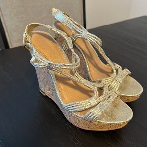 Gold Aldo Wedge Heels